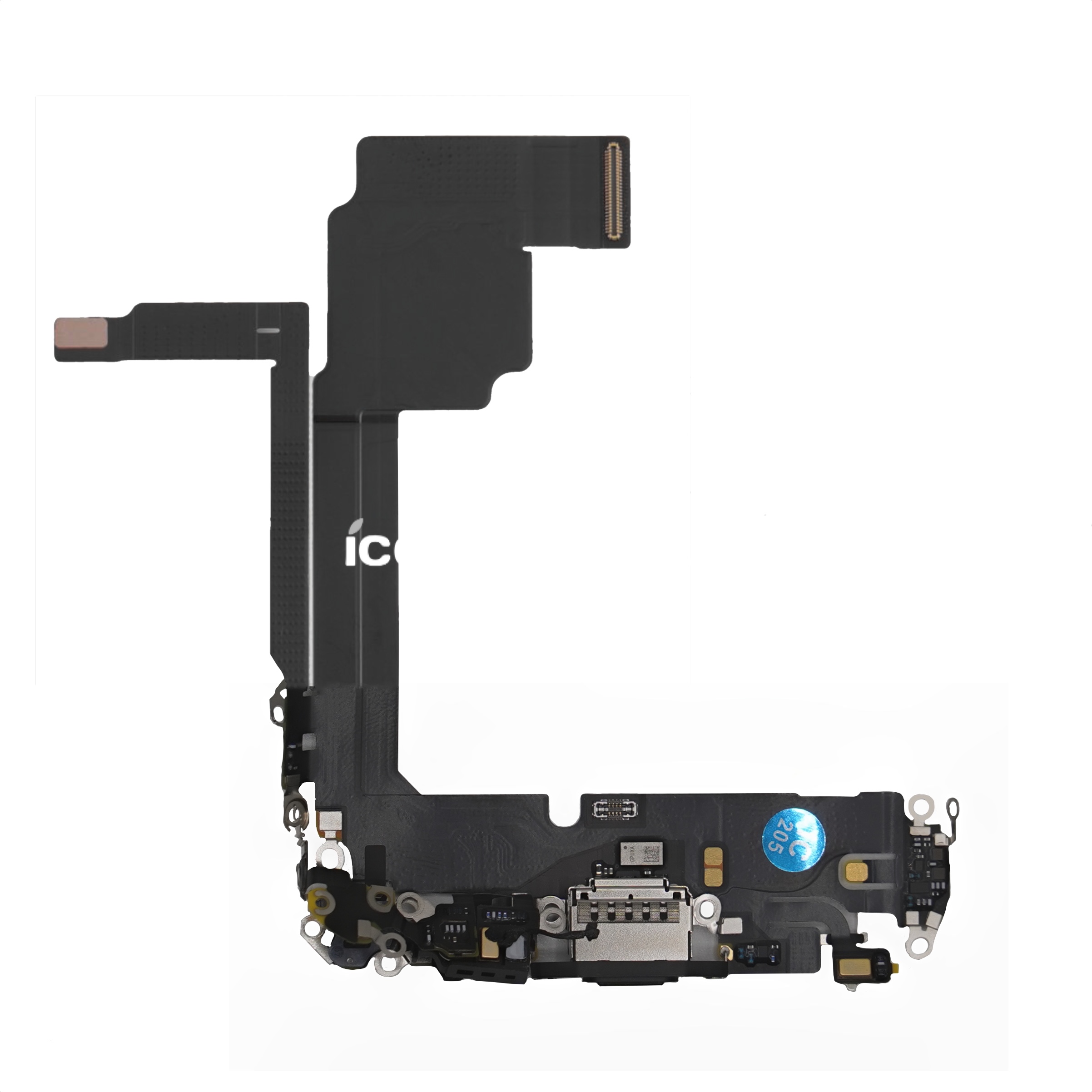 iPhone 15 Pro Нижний шлейф с разъемом зарядки ORIG, черный