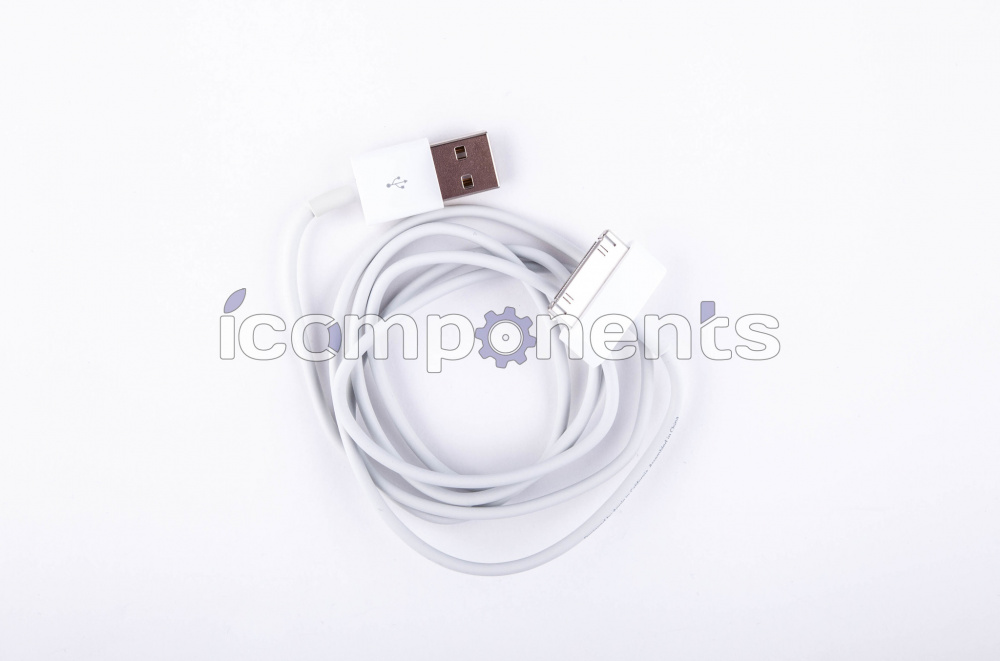 картинка Кабель 30-pin для iPhone 4/4s белый (1,0 м) в коробке от магазина Компания+