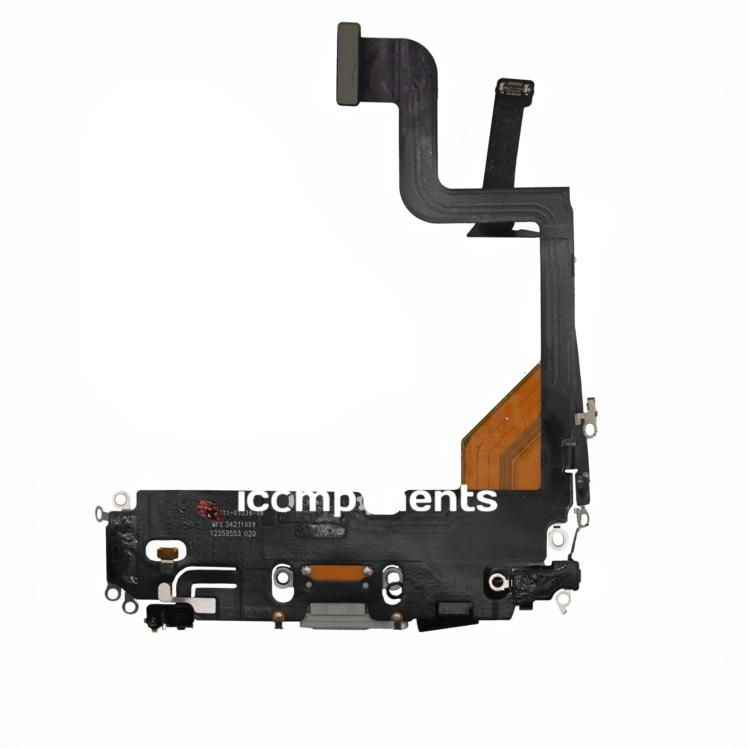 iPhone 13 Pro - Нижний шлейф с разъемом зарядки ORIG, белый