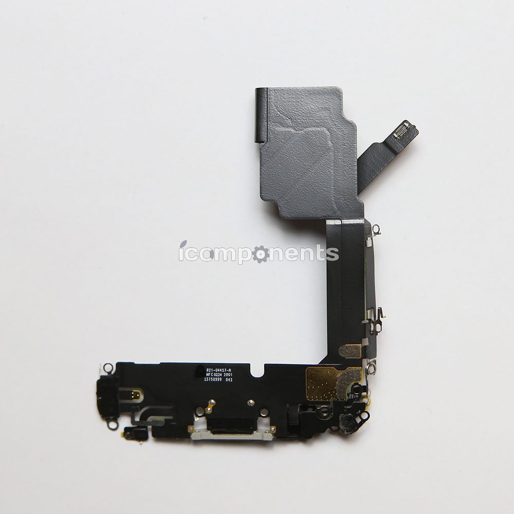 iPhone 15 Pro - Нижний шлейф с разъемом зарядки ORIG, белый