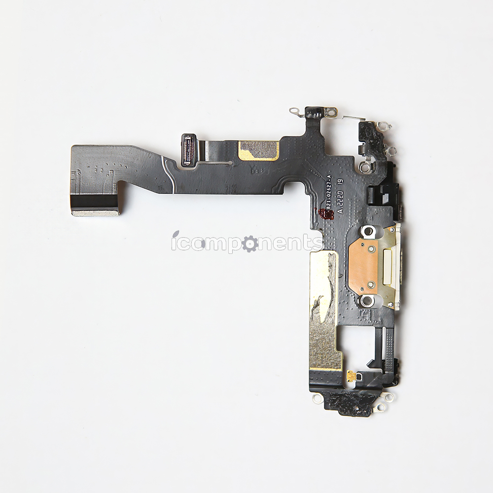 iPhone 12 Pro - Нижний шлейф с разъемом зарядки ORIG, белый