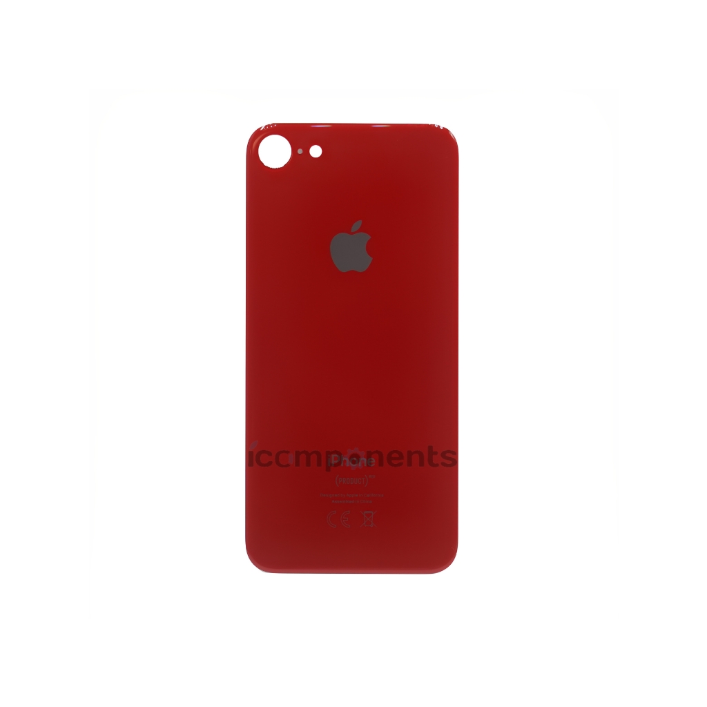 картинка iPhone 8 - Заднее стекло Premium (широкое отверстие), красное от магазина Компания+