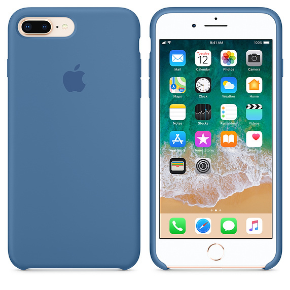 картинка Силиконовый чехол для iPhone 7+/8+ denim blue (синий деним) от магазина Компания+