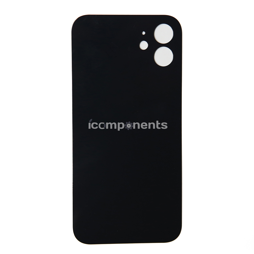 iPhone 12 - Заднее стекло, черное (широкий вырез)