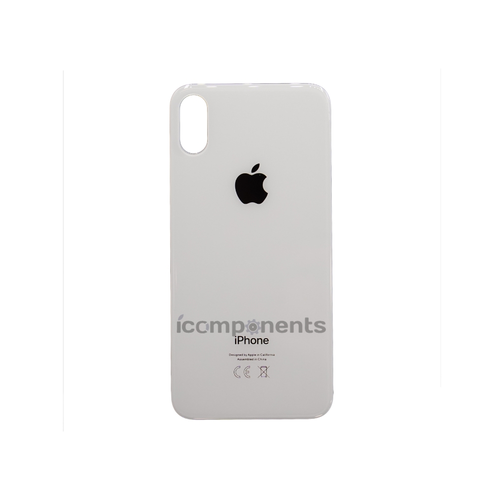 картинка iPhone X - Заднее стекло Premium (широкое отверстие), белое от магазина Компания+