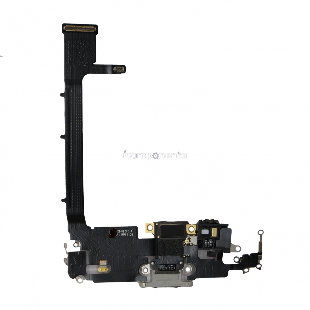 iPhone 11 Pro Max - Нижний шлейф с разъемом зарядки ORIG, белый