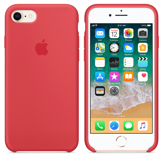 картинка Силиконовый чехол для iPhone 7/8 red raspberry (спелая малина) от магазина Компания+