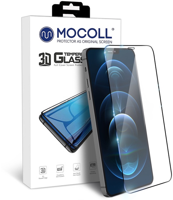 картинка Защитное стекло MOCOLL 3D для iPhone 12 Pro Max от магазина Компания+