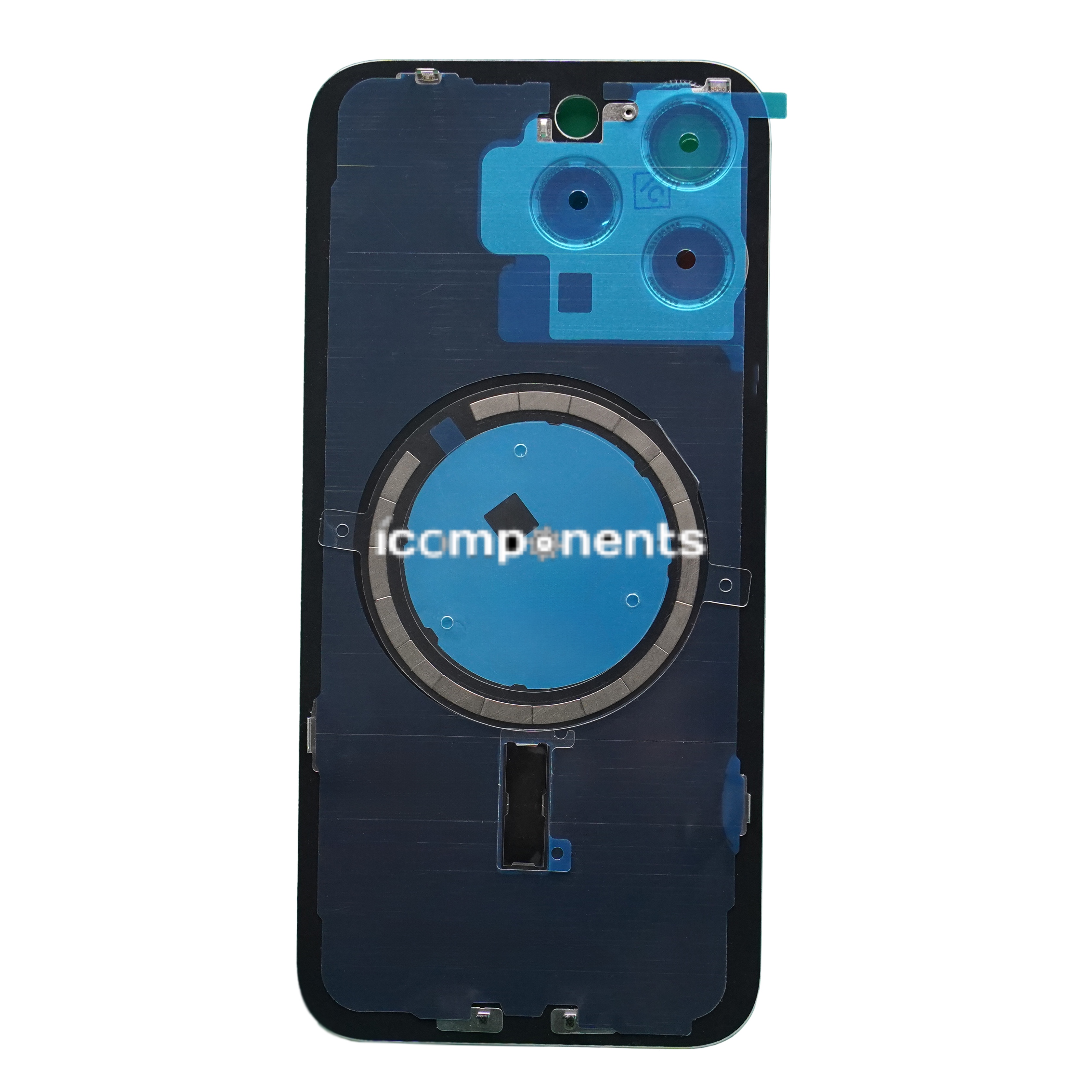 iPhone 15 Pro Max - Задняя крышка, натуральный титан (в сборе с креплением и линзами камеры)