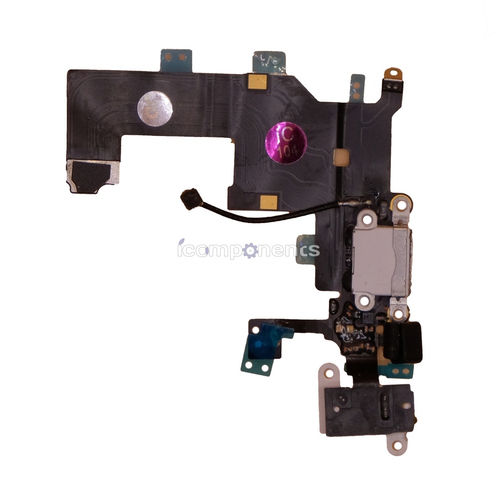 картинка iPhone 5 - нижний шлейф зарядки, белый от магазина Компания+