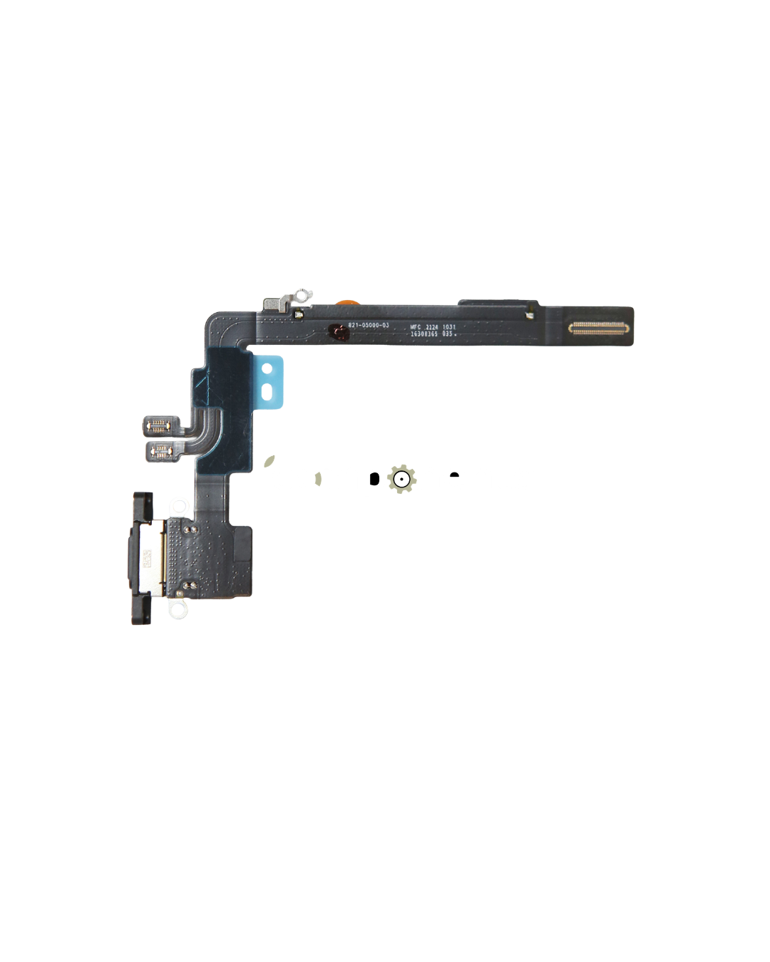 iPhone 16 Pro Max - Нижний шлейф с разъемом зарядки ORIG, черный