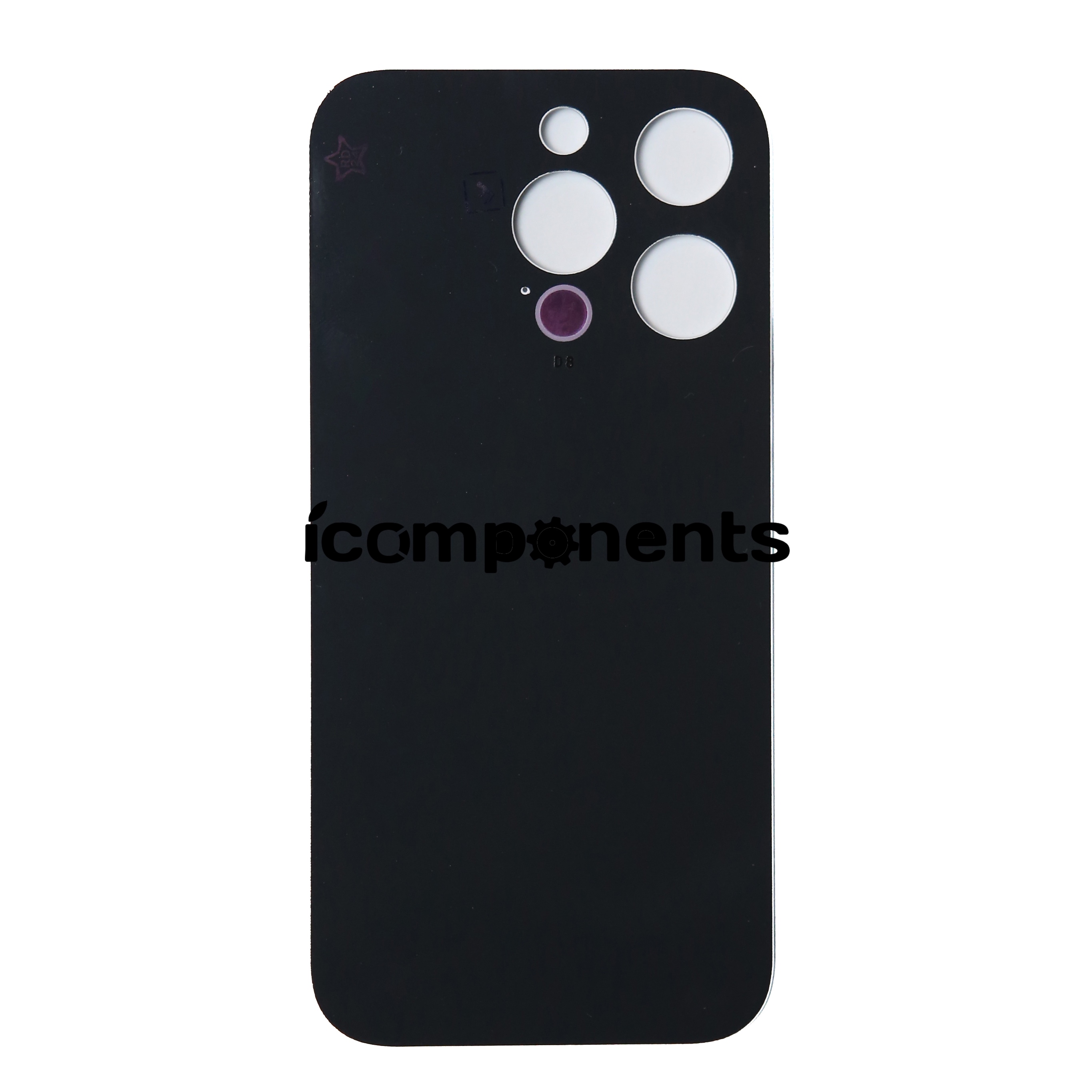 iPhone 14 Pro - Заднее стекло, белое (узкий вырез + ободки)
