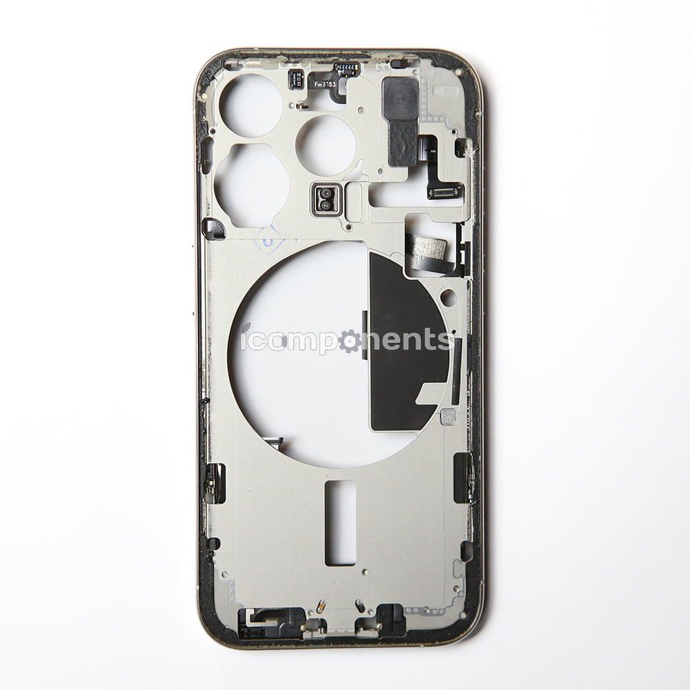 iPhone 15 Pro - Средняя часть корпуса в сборе с шлейфами (White Titanium) Разбор EU