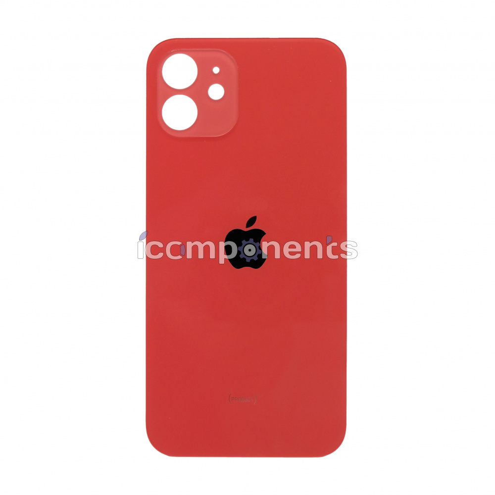 картинка iPhone 12 - Заднее стекло Premium (широкое отверстие), красное от магазина Компания+