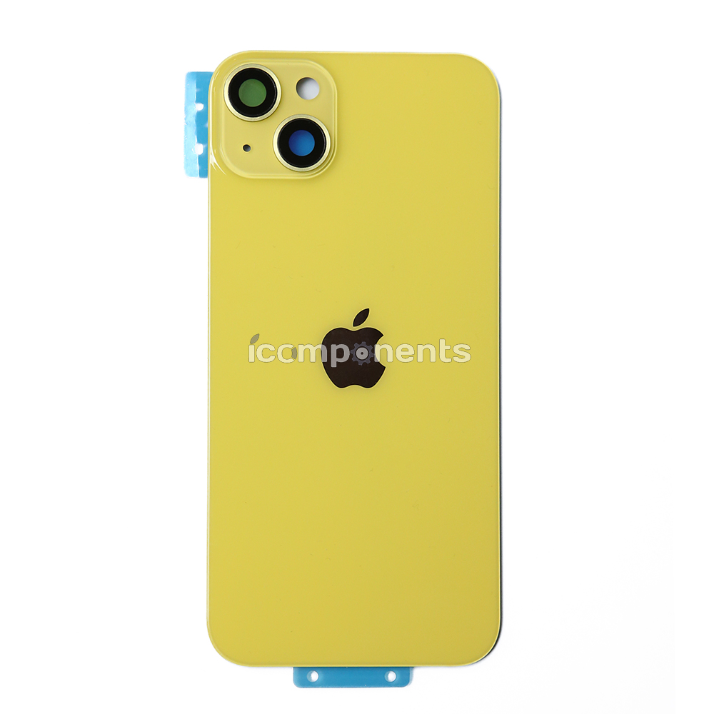 iPhone 14 Plus - Заднее стекло, желтое (в сборе с креплением)