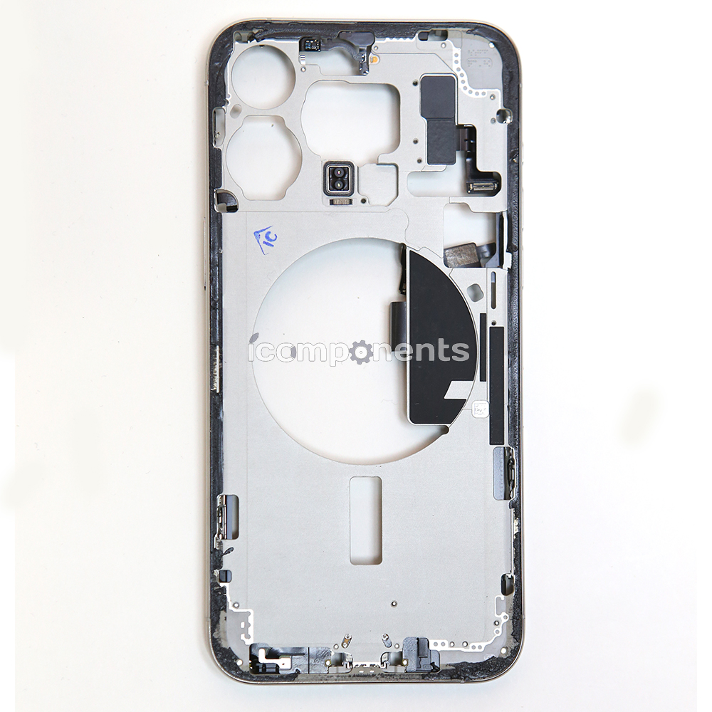 iPhone 15 Pro Max - Средняя часть корпуса в сборе с шлейфами (White Titanium) Разбор EU