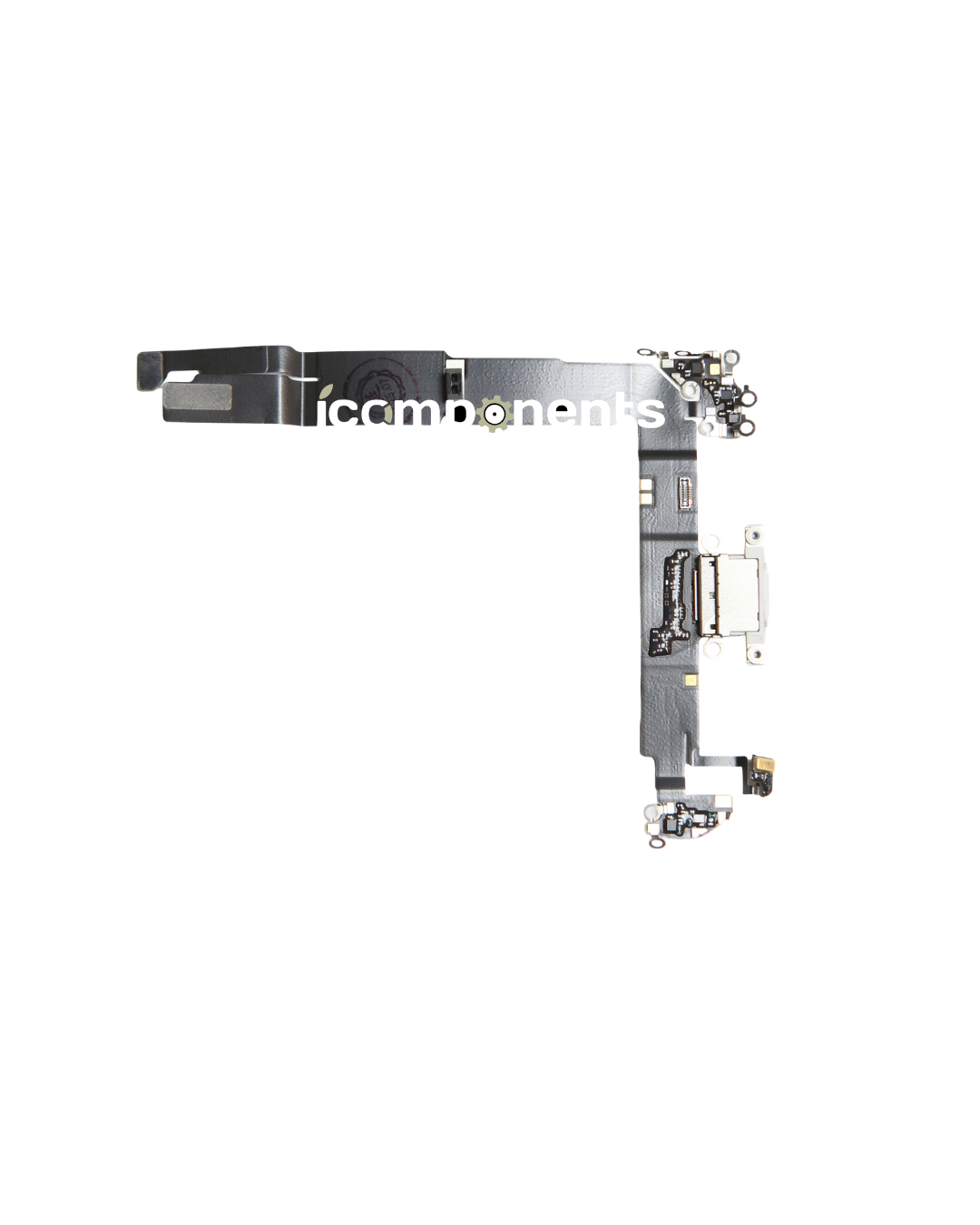 iPhone 16 Plus - Нижний шлейф с разъемом зарядки ORIG, белый