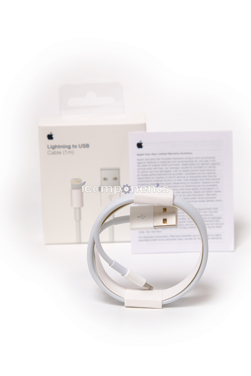 картинка Кабель Lightning для iPhone белый (1,0 м) в коробке FULL ORIG от магазина Компания+