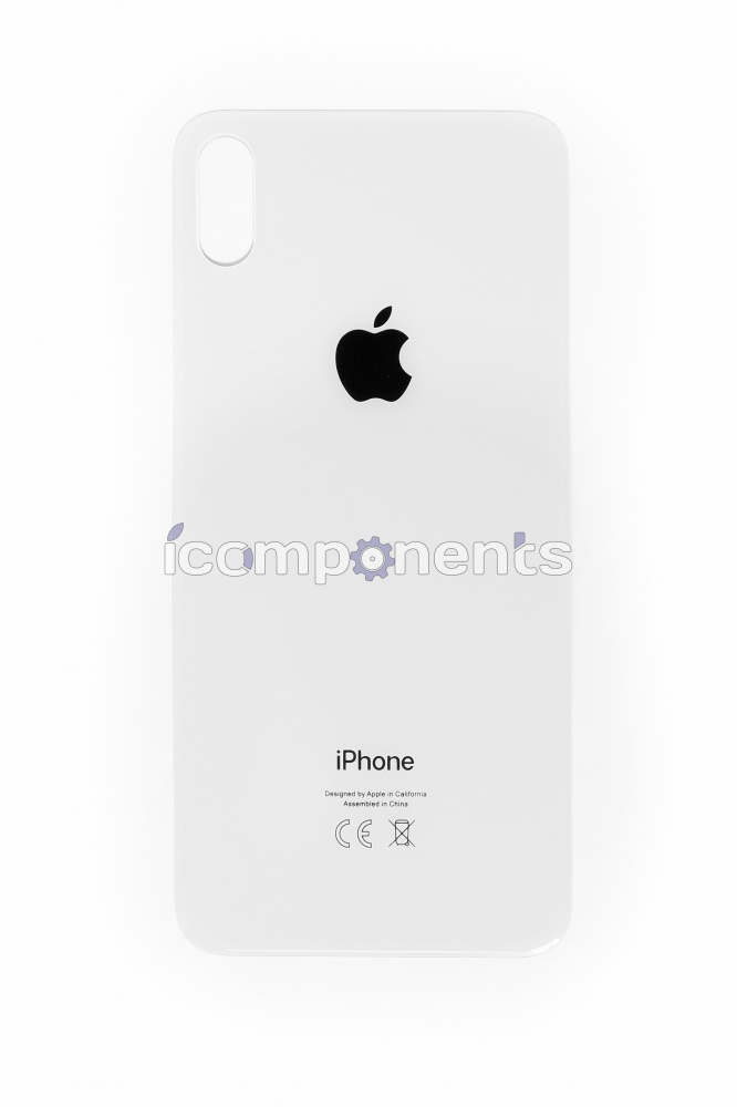 картинка iPhone XS MAX - Заднее стекло Premium (узкое отверстие), белое от магазина Компания+
