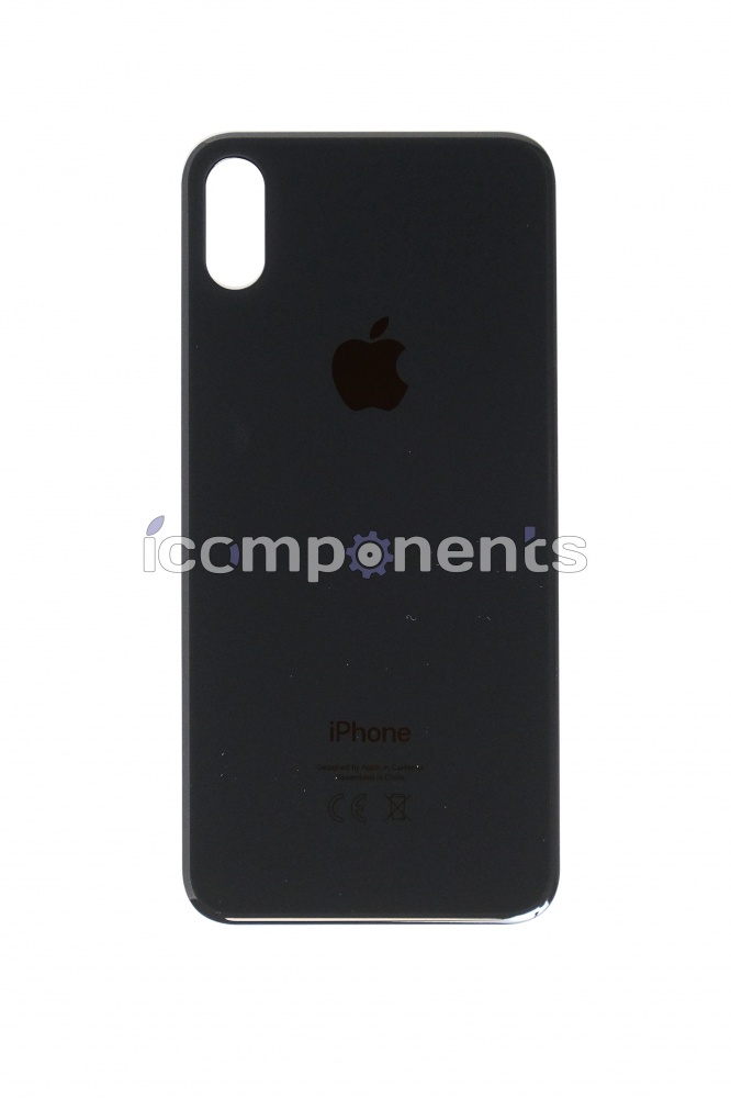 картинка iPhone X - Заднее стекло Premium (узкое отверстие), черное от магазина Компания+