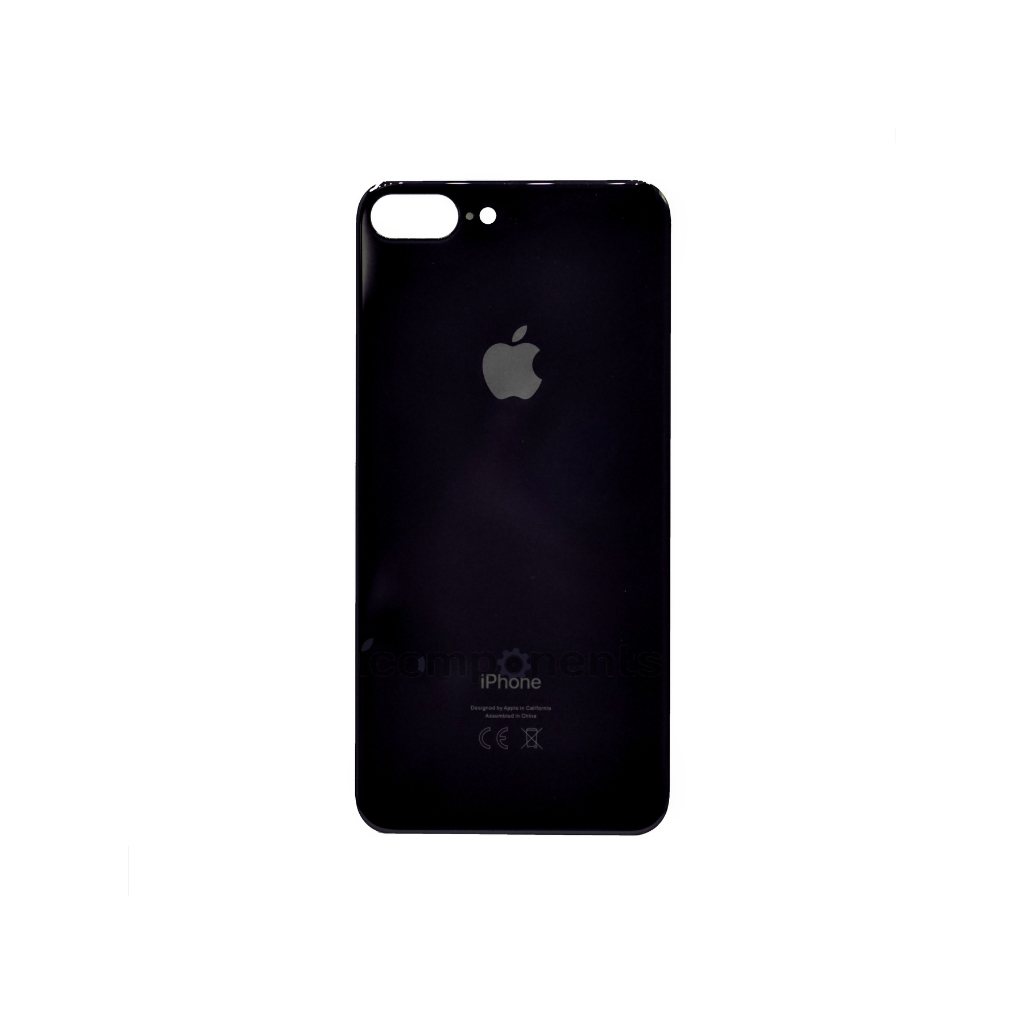 картинка iPhone 8+ - Заднее стекло Premium (широкое отверстие), черное от магазина Компания+