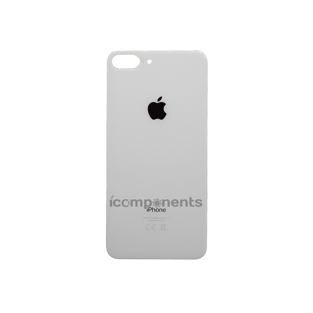 картинка iPhone 8+ - Заднее стекло Premium (широкое отверстие), белое от магазина Компания+
