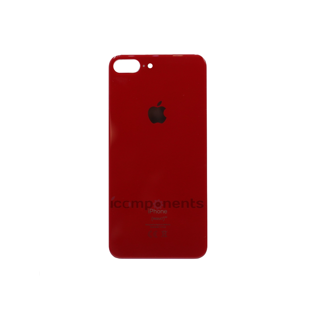картинка iPhone 8+ - Заднее стекло Premium (широкое отверстие), красное от магазина Компания+